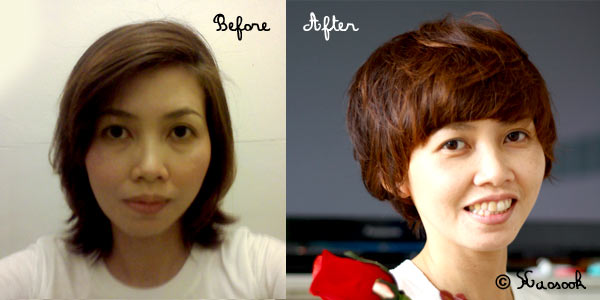 before-after ก่อนและหลังตัดผม